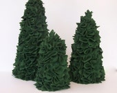 Wool Felt Christmas Trees - Set of Three