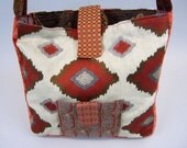 Velvet and Embroidered Handbag Tote Bag