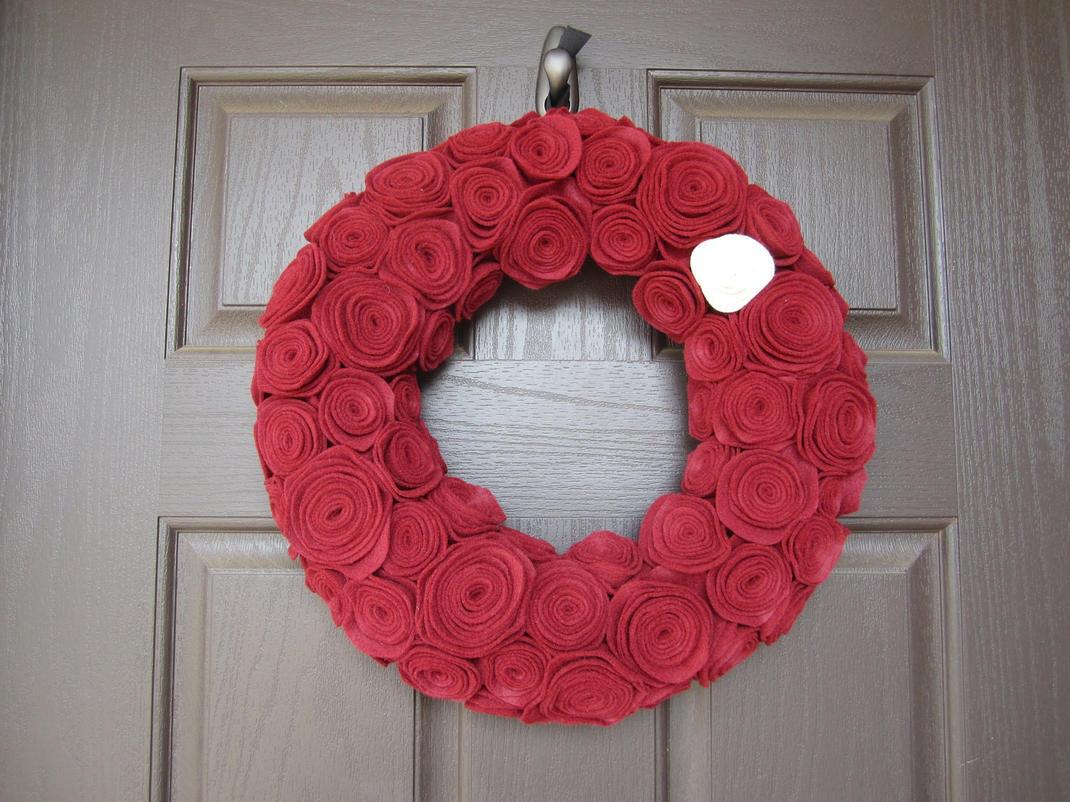 Red Felt Rosette Wreath