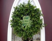 St Patricks Day Grapevine Boxwood Door Wreath. Two Wreaths In One