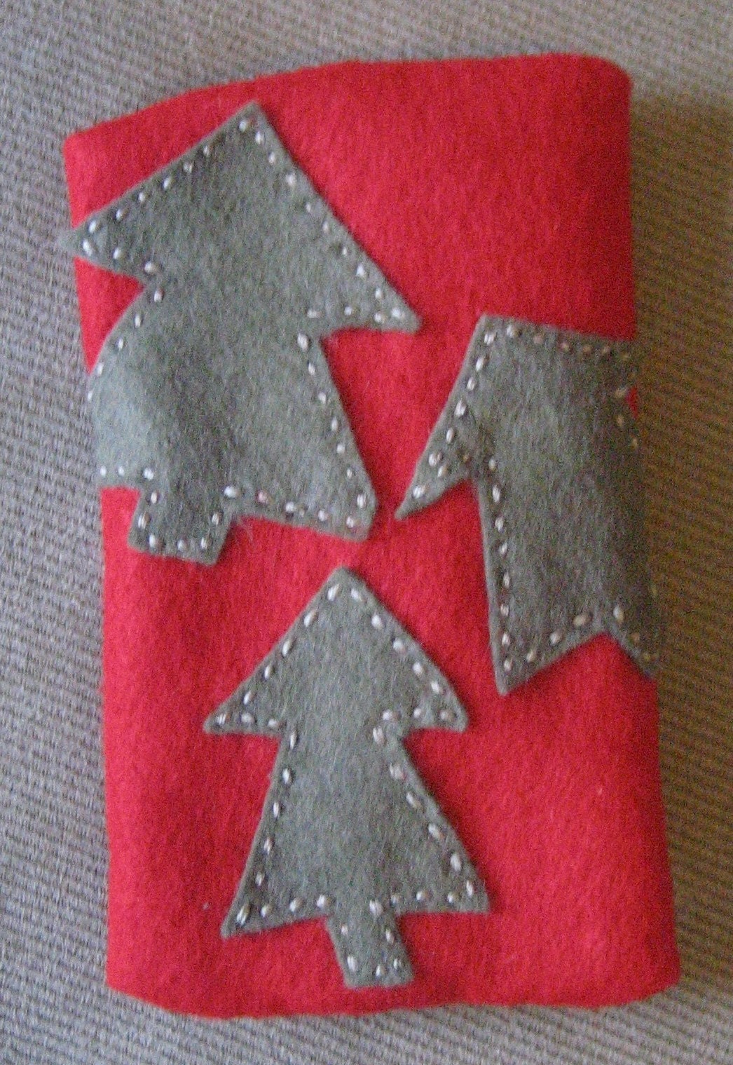 Trees on Red Tissue Cozy