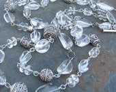 Ice is Nice natural rock quartz, Bali sterling necklace