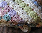 SUPER SALE - vintage yo-yo quilt / spread...and FREE shipping to US