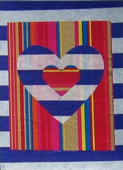 Reduced - ACEO - Stripey Hearts - VAST Team Holiday SALE