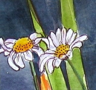 ACEO - Daisy Daisy - Original watercolour and collage ACEO