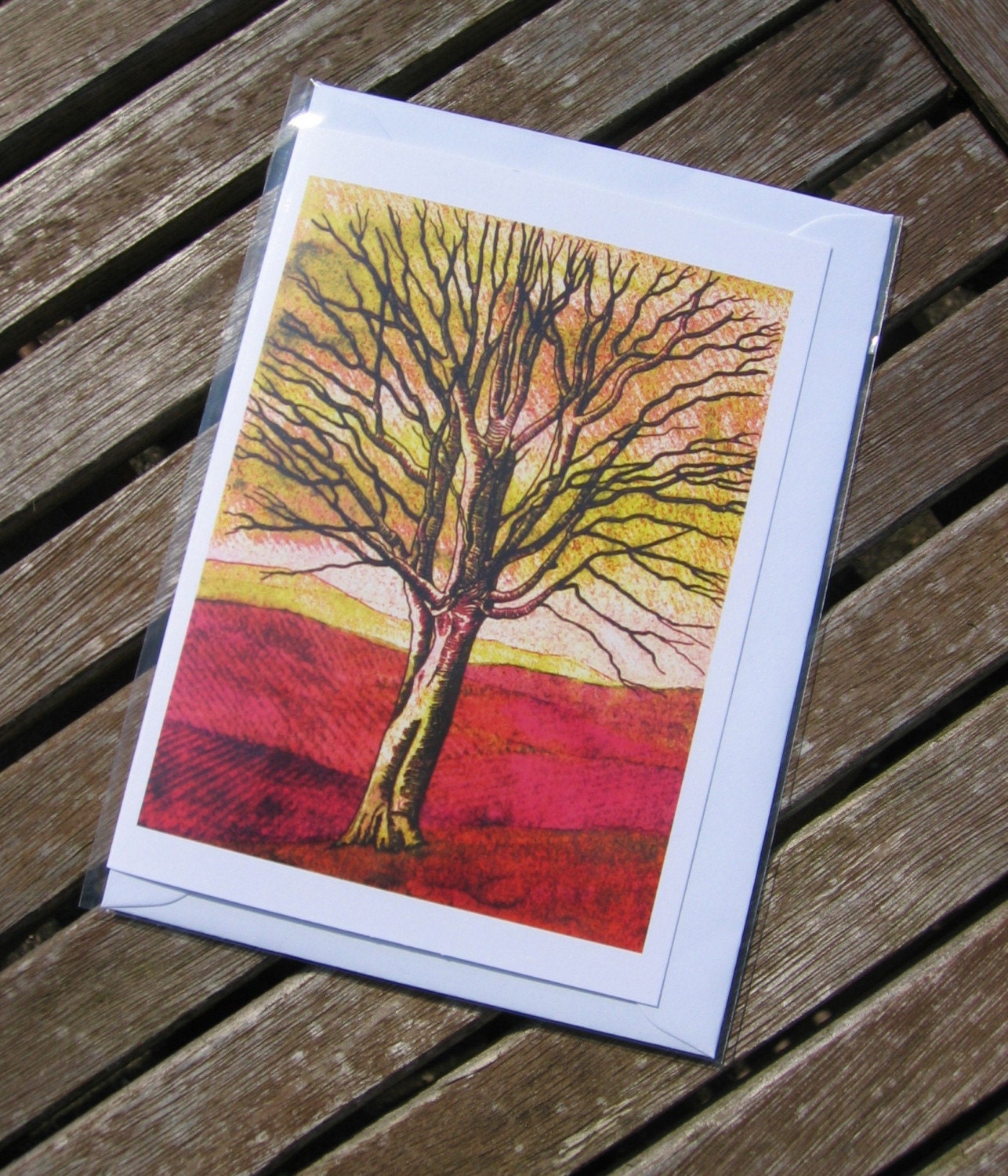Greetings Card - Golden Tree