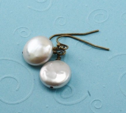 Classic Ivory Coin Pearl Earrings