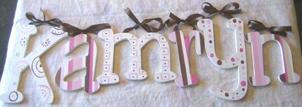 Hand Painted Wooden Letters M2M CADEN LANE CLASSIC PINKS