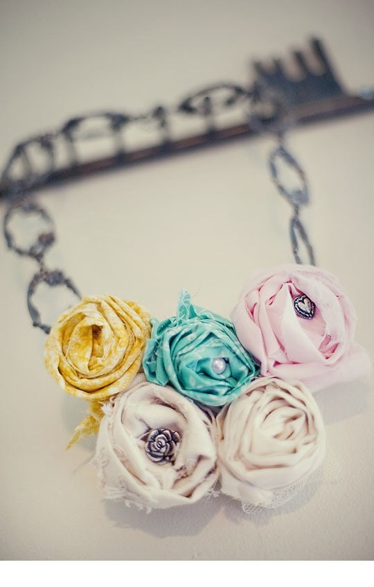 MADE TO ORDER- Spring Came Early wrapped rosebud necklace