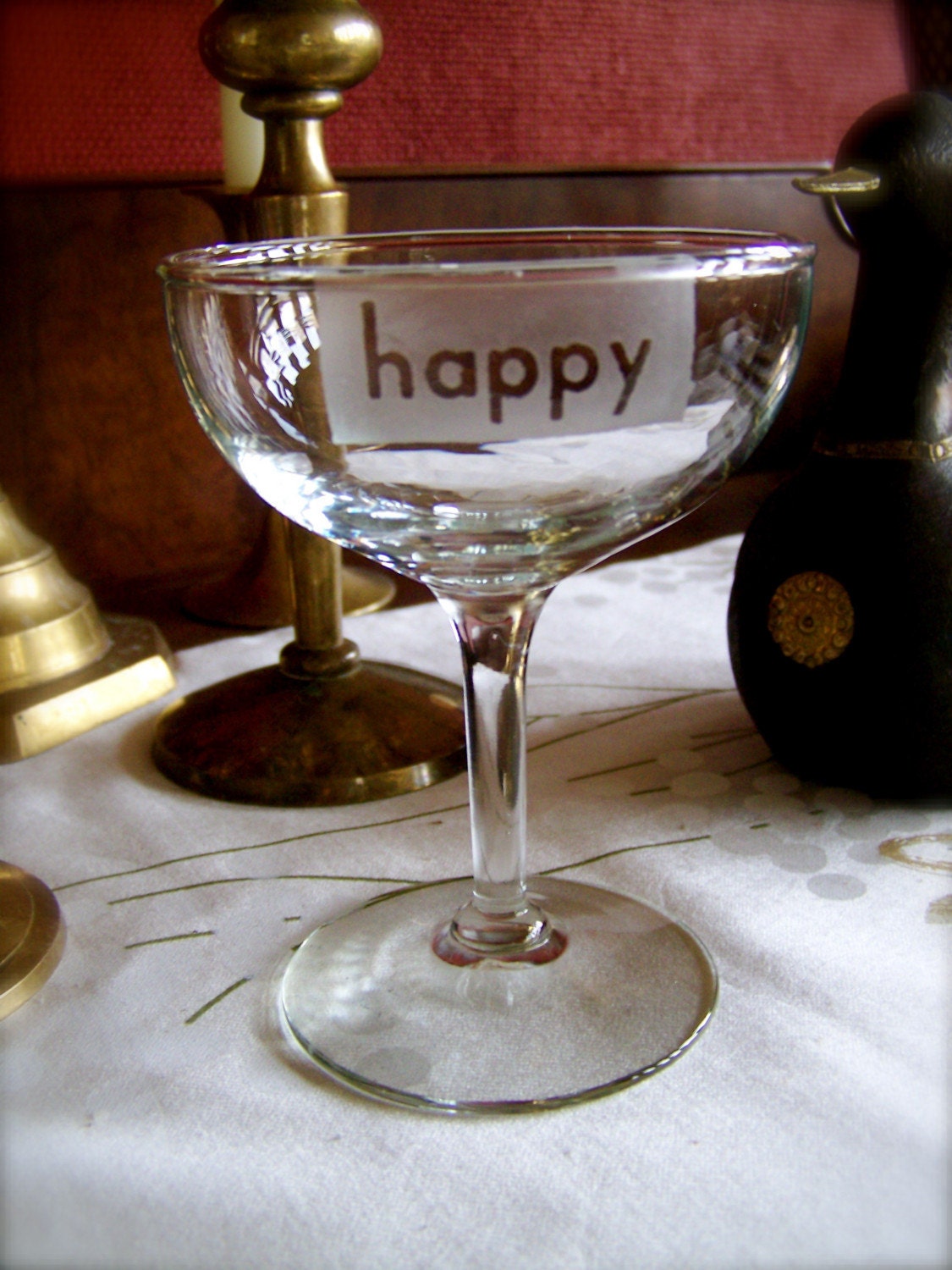 Happy Vintage Champagne/Martini Goblet - Set of Two