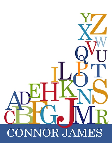 modern personalized alphabet wall art - mixed up.