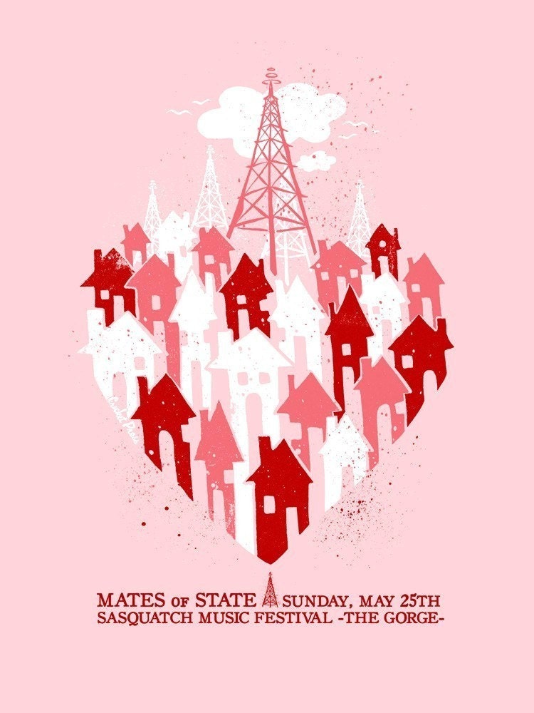 Mates of State - Screenprinted Gigposter