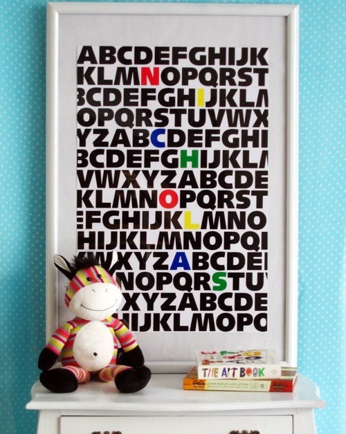 ABC KIDS CUSTOM Name Print (Primary Colors)