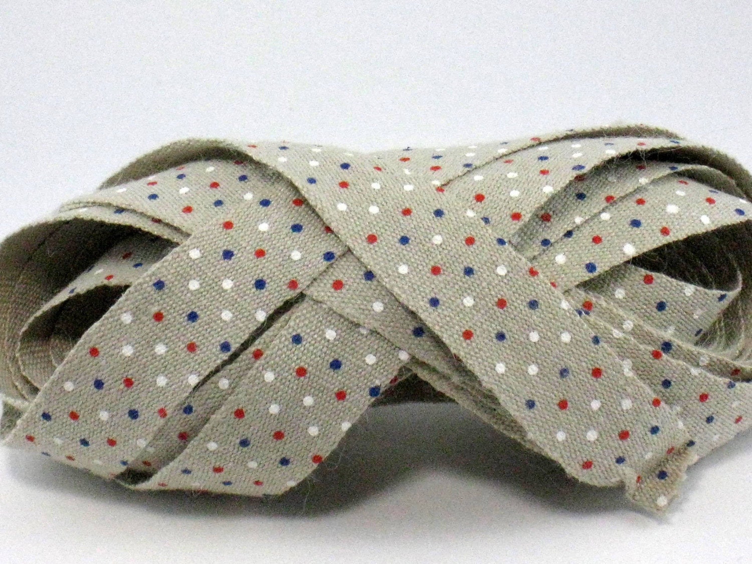 Red, White and Blue Dots - Japanese Trim - One Yard