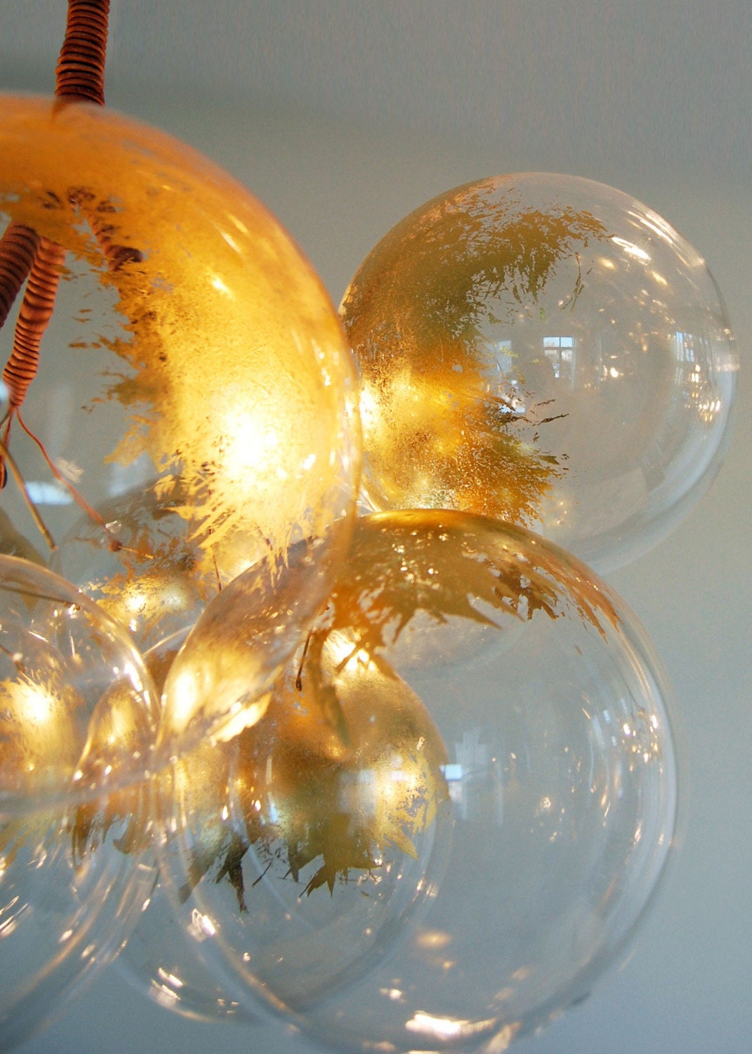 Gold Bubble Chandelier by Jean Pelle (Large Size)