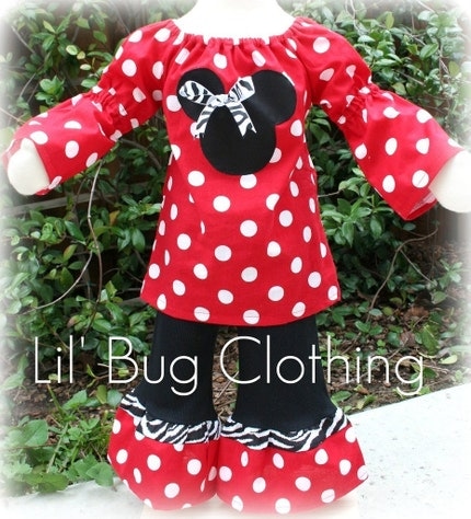 White Peasant Dress on Red Minnie Mouse Polka Dot Peasant Top   Ruffle Pants Set Red  Dot