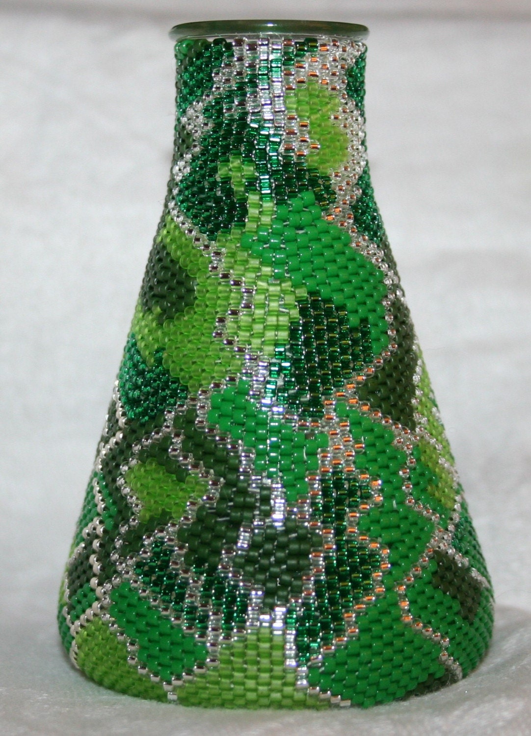 Aerial Rainforest Beaded Erlenmeyer Flask