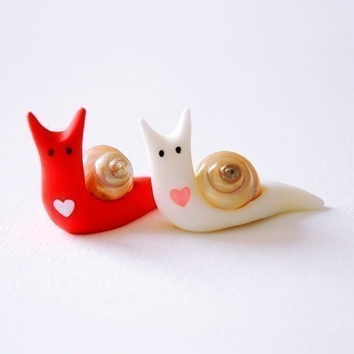 Snails in love - polymer clay magnets - The last set