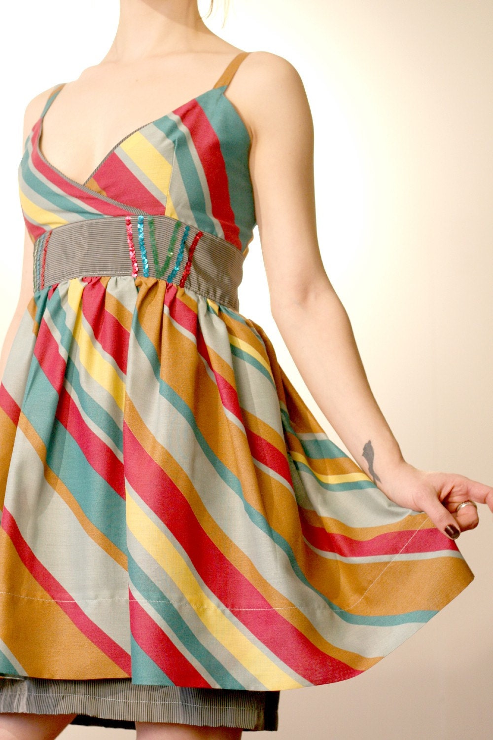 Ambitious Rainbow Dress with Sequins
