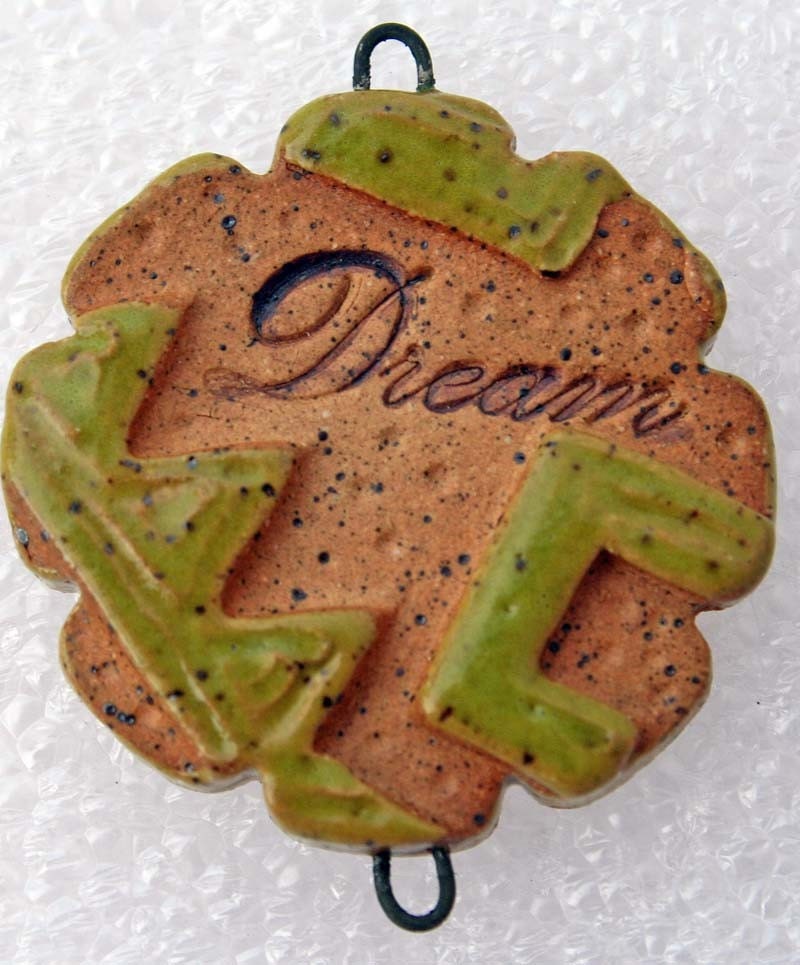 DREAM in Lime Green and Natural Stoneware - BEAD