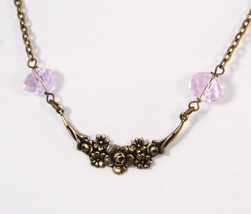 Floral Swag Necklace - Pink