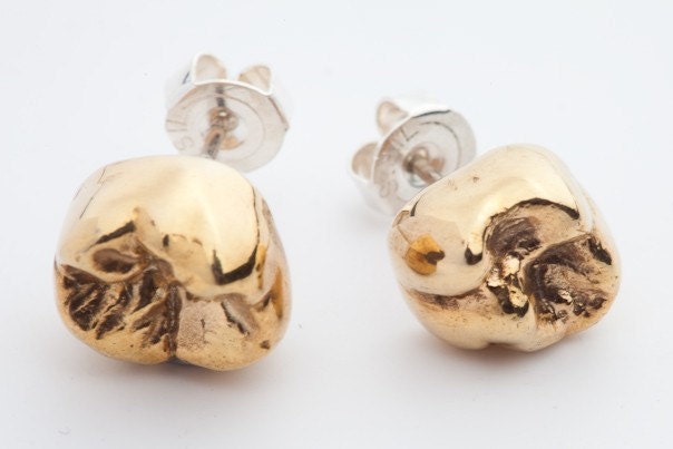 Cast Human Tooth Stud Earrings