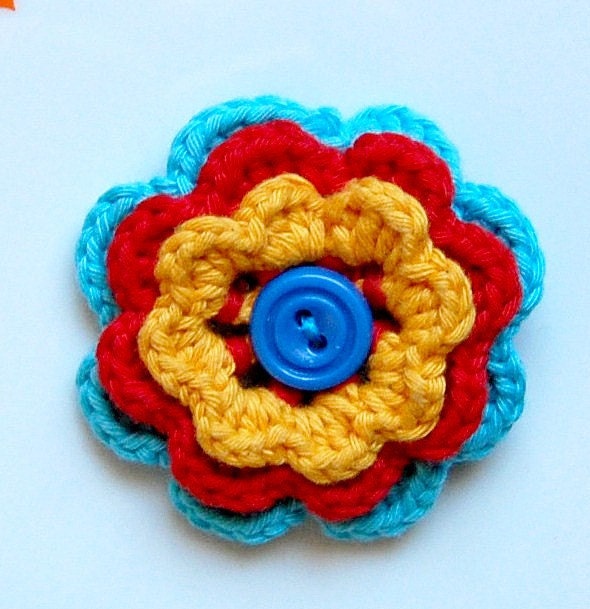 crochet button flowers