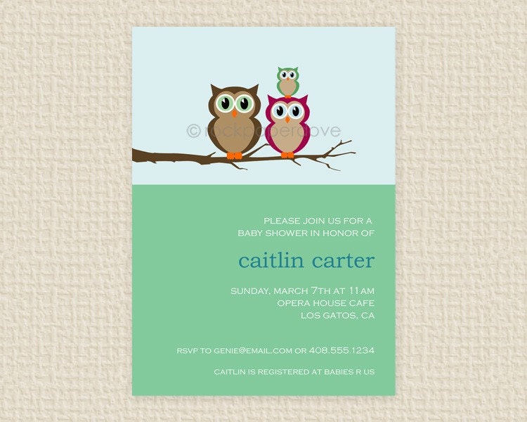 20 Baby Owl Shower Invitations by Rockpaperdove $30