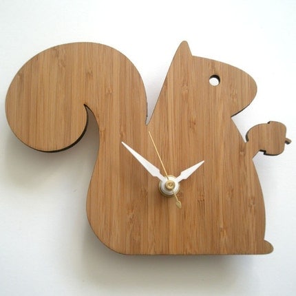 Modern Baby Clock - Squirrel