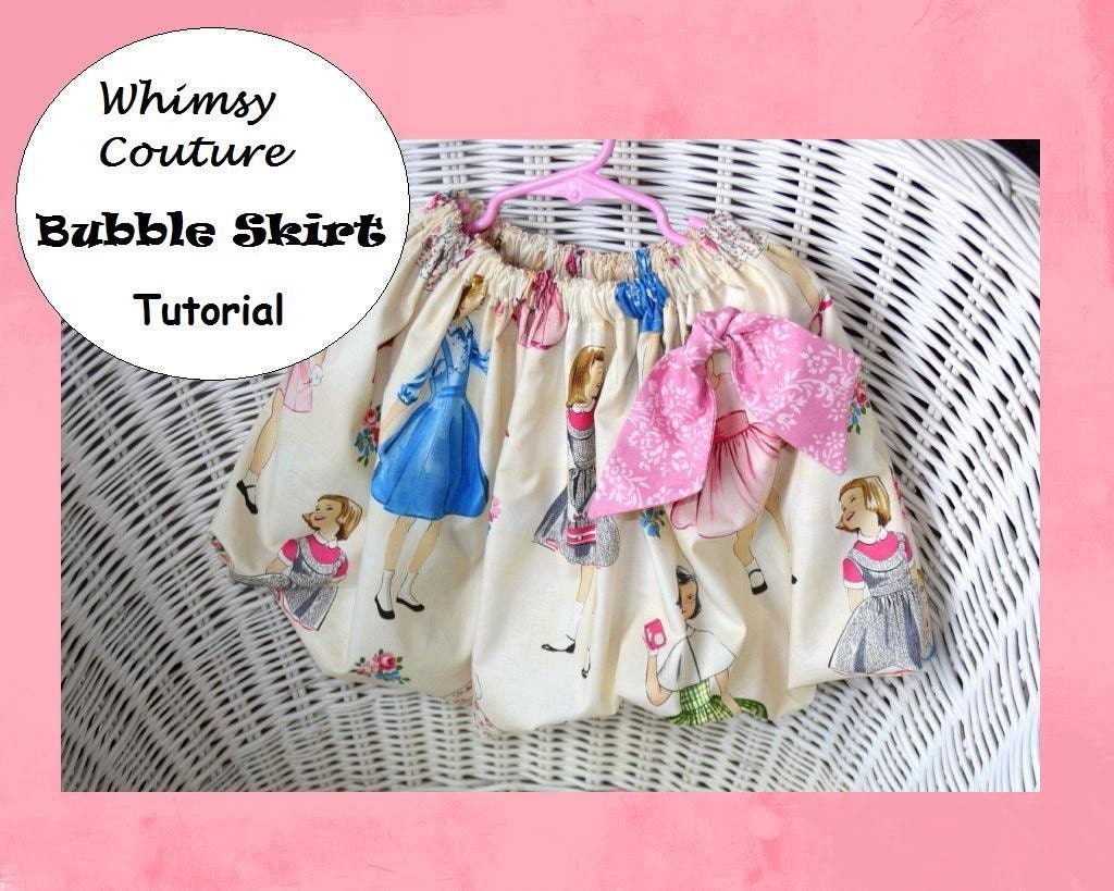 WHIMSY  COUTURE Sewing Pattern Tutorial for BUBBLE SKIRTS sizes 3m through 12  girls PDF