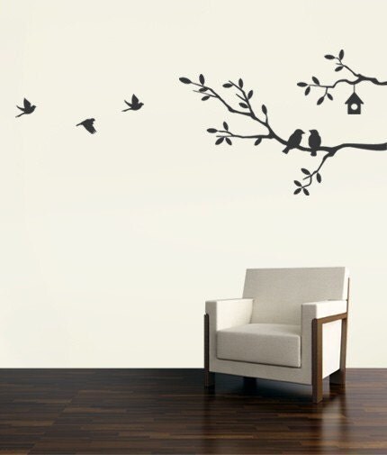 Vinyl Wall Sticker Decal - Cute Birds and Branches