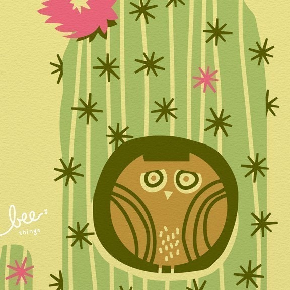pygmy cactus owl, day limited edition print
