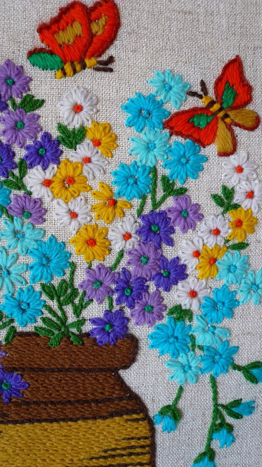 Butterflies and Flowers Needlepoint