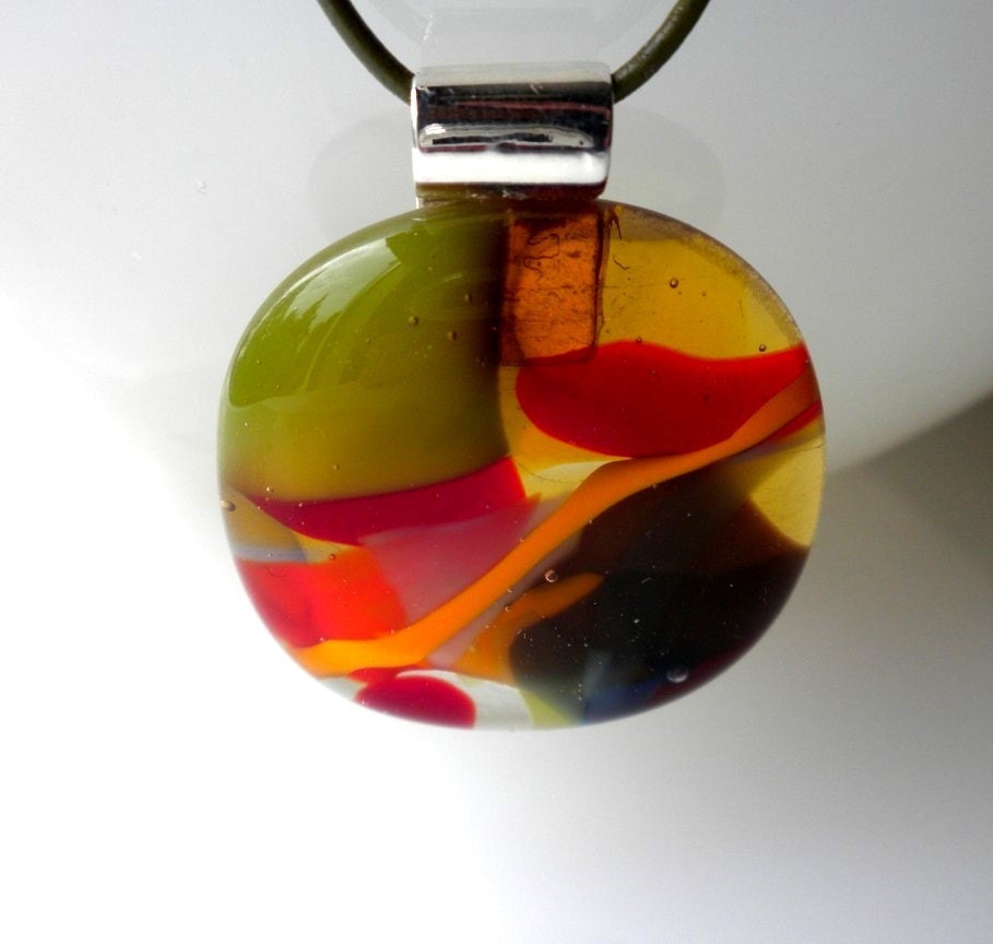 Exotic Flower - Modern Handmade Fused Glass Necklace