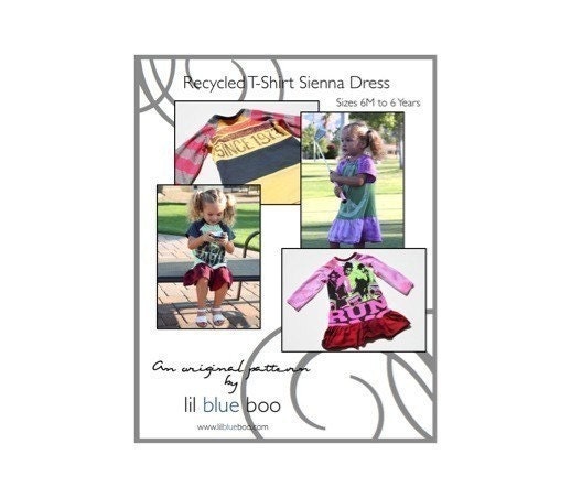 DIY PDF Pattern and Tutorial - Recycled T-Shirt Sienna Dress - Sizes 6M to 6 Years