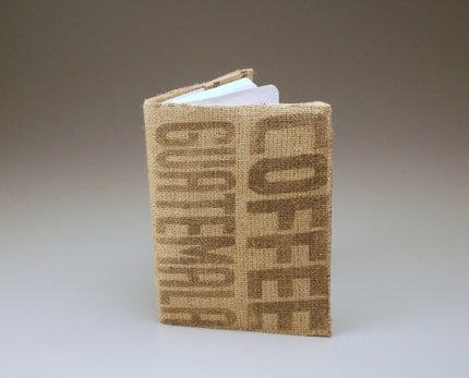 Recycled Guatemalan Burlap Coffee Sketch/Composition Book Cover