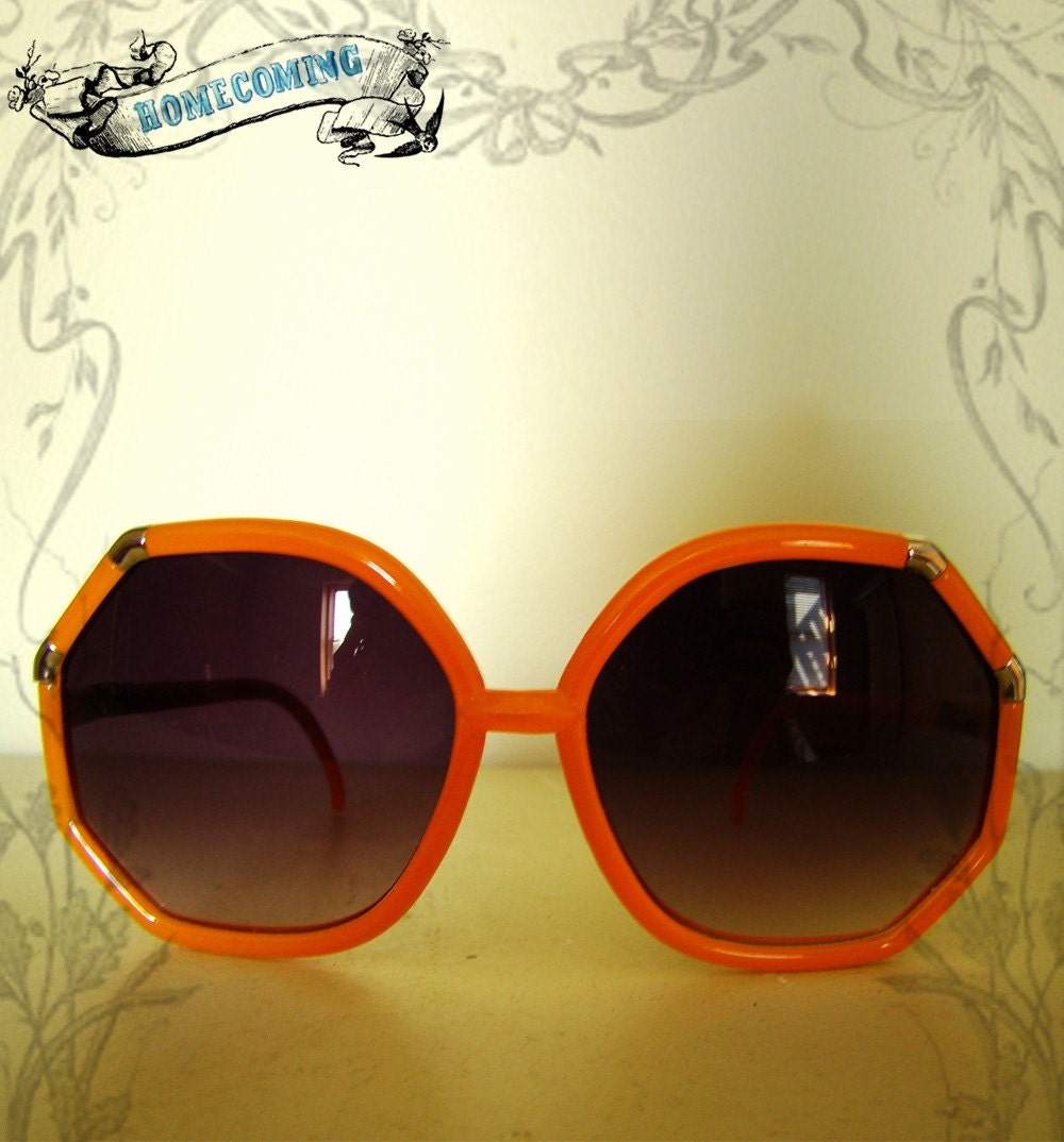 Vintage Orange Oversized Sunglasses