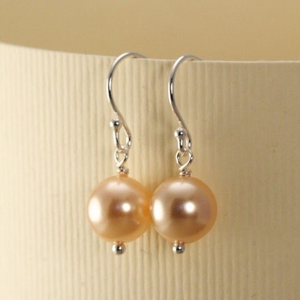 Pearl Earrings - Blush and Sterling Silver