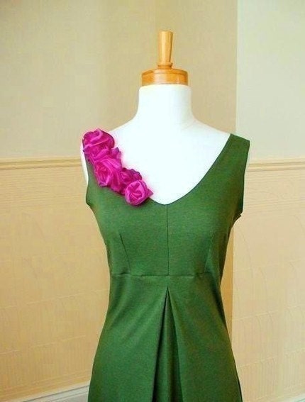 Organic cotton Bamboo and silk dress - custom handmade
