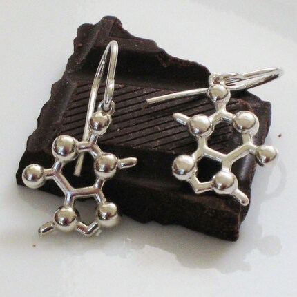 theobromine molecue earrings