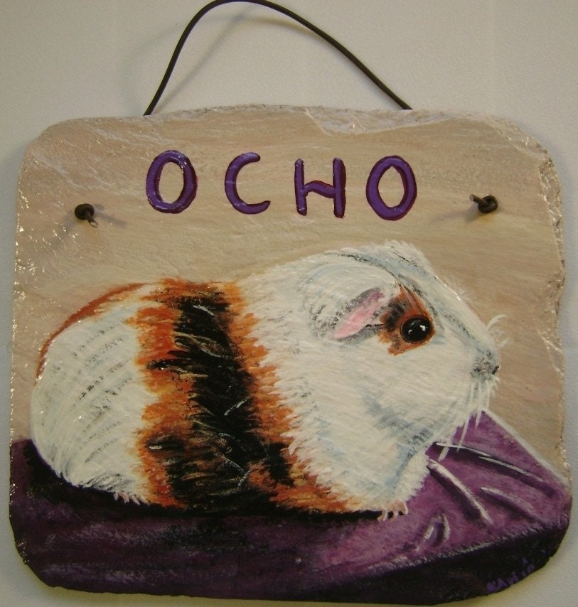 Guinea Pig-Personalized-Custom Painted Slate/MADE TO ORDER