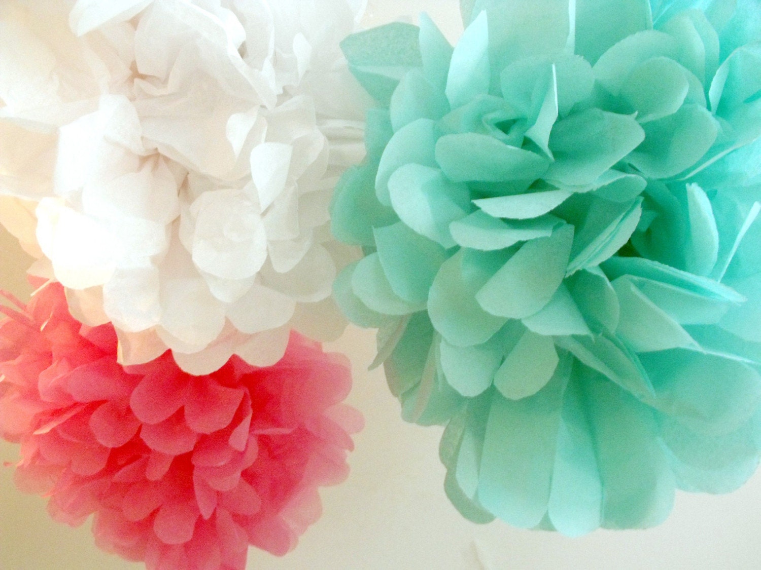I love decorating with Poms It is such an obvious but still pretty way to 
