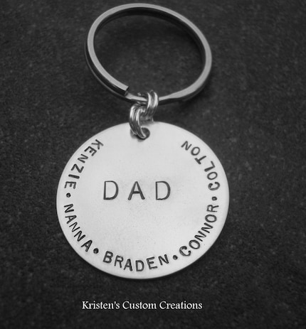 Grande Custom Hand Stamped Dad or Grandpa Keychain
