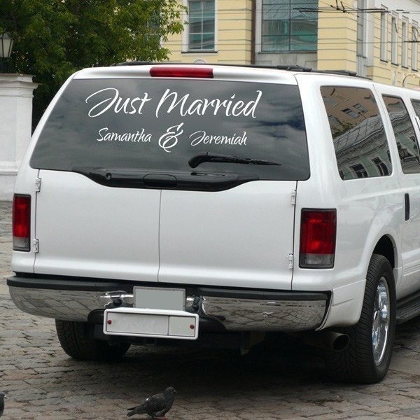 Just Married  personalized wedding decal