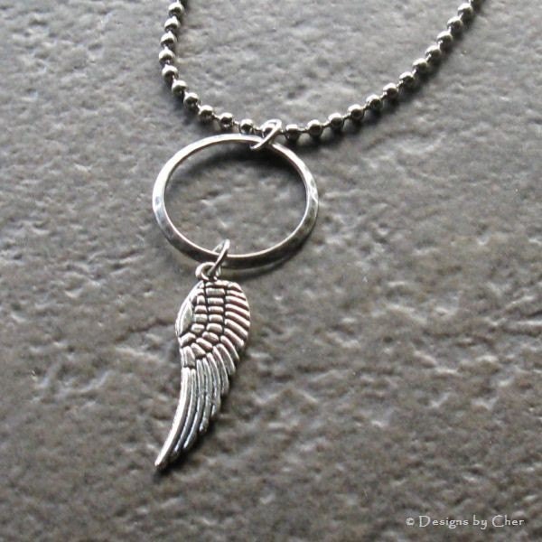 Simple stylish the perfect thing a single 30mm silver angel wing 