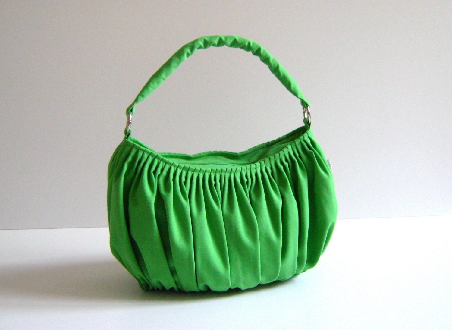 NEW Bella in Apple Green --the drapery bag, so chic, large and elegant everyday purse with zippered closure and single strap--