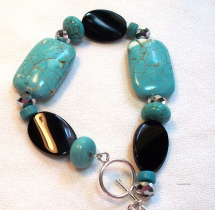 Turquoise and Czech Beads Bracelet