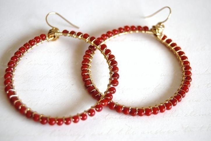 Coral wrapped hoops