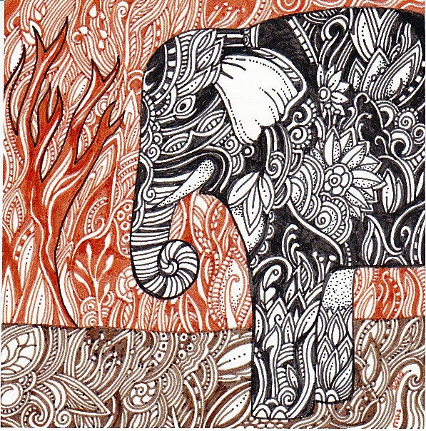 Royal Elephant original art by Megan Noel