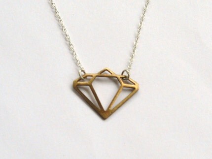 Big Rock Diamond Silhouette Necklace -Ready to Ship